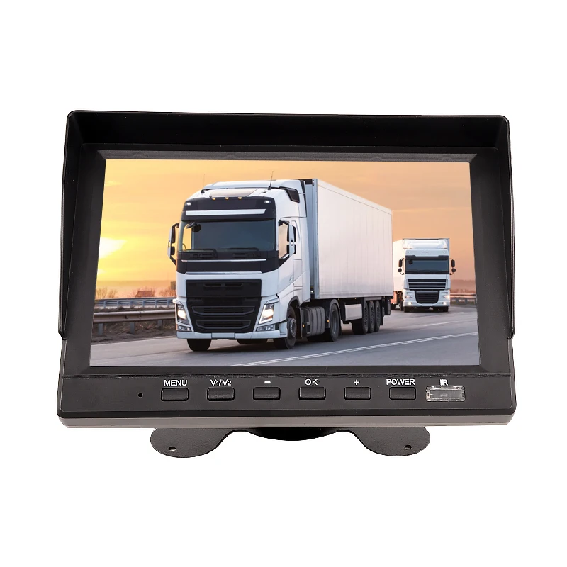 

7inch AHD Car Monitor Backup Rear View Monitor Max Support 1080P AHD Camera with Sun Hood Visor RCA