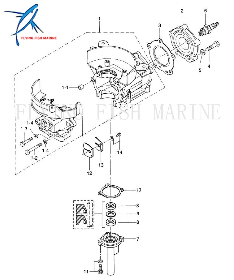 Outboard Engine 812939 812939015 27-812939 27-812939015 Cylinder Head Gasket for Mercury Marine 2-Stroke 4HP 5HP Boat Motor