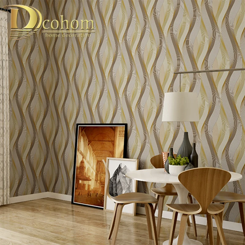 ورق حائط مخطط ثلاثي الأبعاد PVC ، أسود ، أبيض ، فضي ، ديكور حديث لغرفة المعيشة ، مقاوم للماء ، فينيل محكم ، لفات ورق الحائط