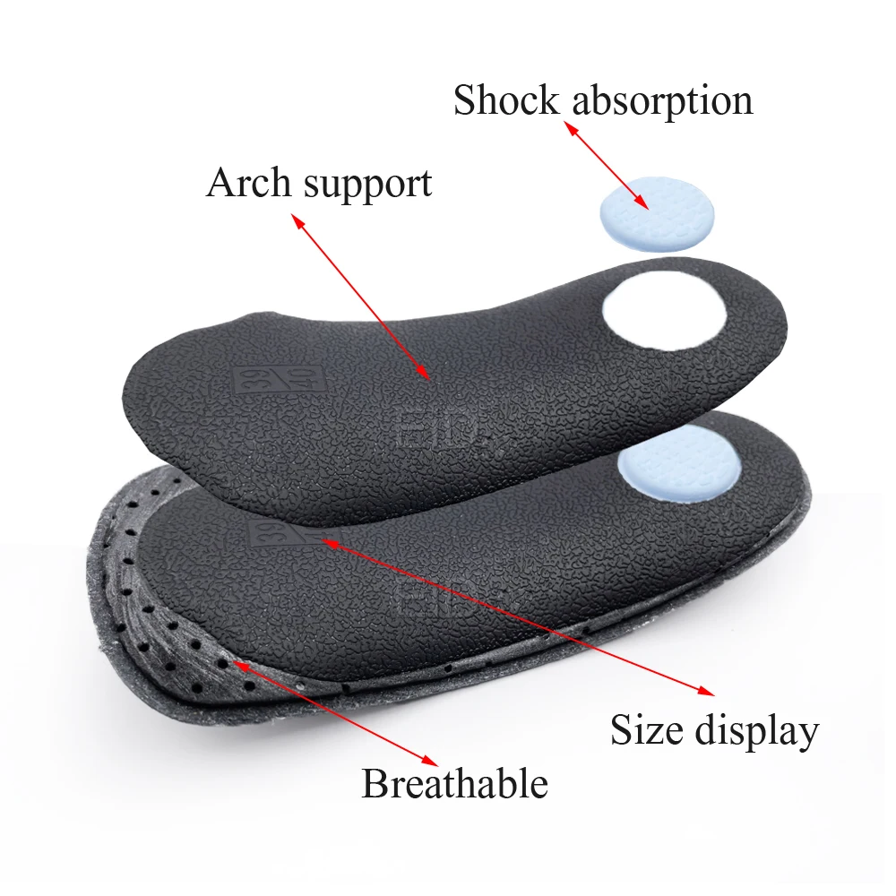 EiD Leather Orthotic Insole arch support Flatfoot Orthopedic Insoles for feet Ease Pressure Of Damping 3/4 Cushion Pads Unisex