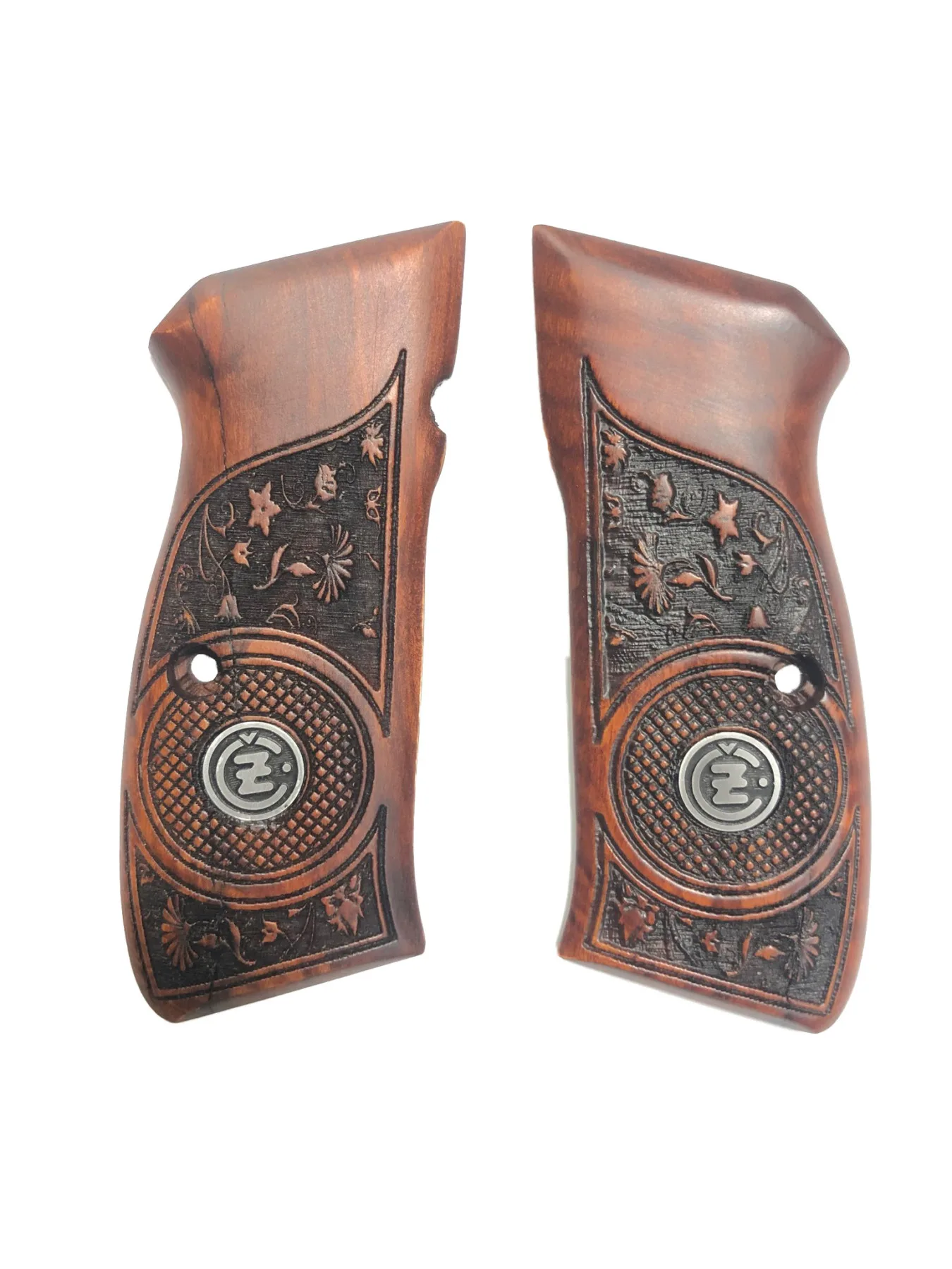 

CZ75 Compatible Metal Laser Cut Red Wooden Grip