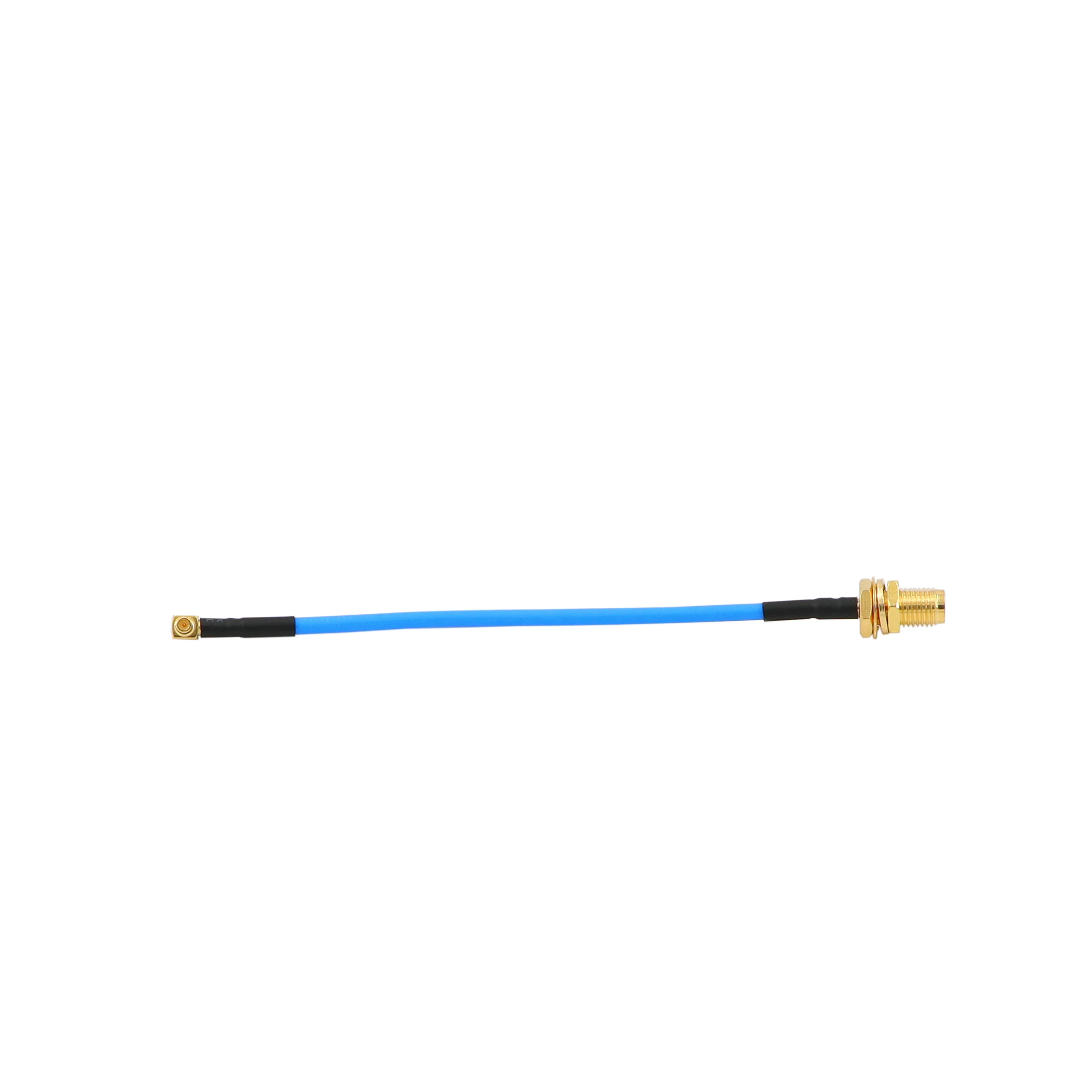 

SMA female jack to MMCX male plug RF COAX semi RG405 086 Blue Jacket pigtail cable 15cm