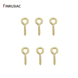 Jewelry Making Screw Eye Pins 14k gold plated Accessories Findings Screw Threaded Hooks Eyelets Clasps Eyepins Hooks