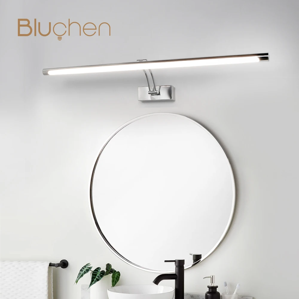 Modern Led Wall Lamp Black Silver Bathroom Mirror Light 80 100 cm Interior Wall Light AC85-265V Wall Mounted Long Picture Light