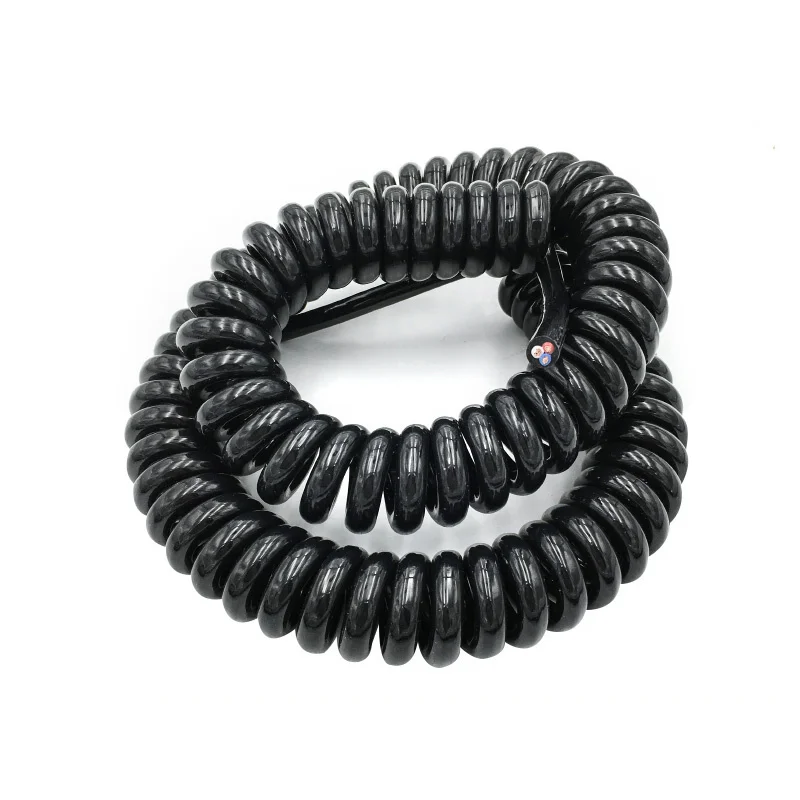 0.2mm2 Black Wire Spring Spiral Cable Multi 2/3/4/5/6/7/9 Core Pins Power Cord Can Extend The Tensile Wires