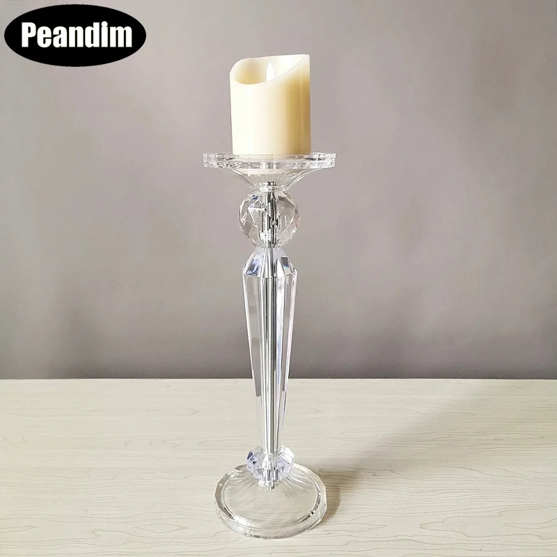 

PEANDIM Acrylic Candle Holders Transparent Candlestick Tabletop Candle Stand Wedding Party Candelabra Home Decoration Ornaments