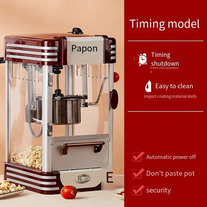 Máquina De Pipoca Automática Completa, Mini Máquina De Pipoca Infantil Doméstica, Tipo De Bola, Máquina De Jateamento De Grãos