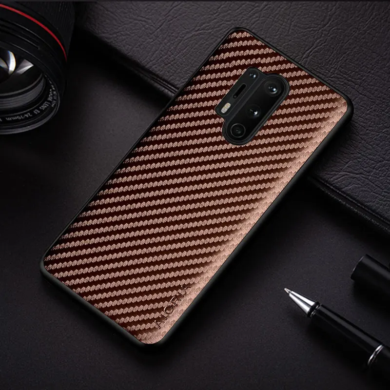 Carbon Fibre texture Phone Case for Oneplus 8 Pro 8T Fashion Design Soft Back Cover Coque for Oneplus 8 Pro Case