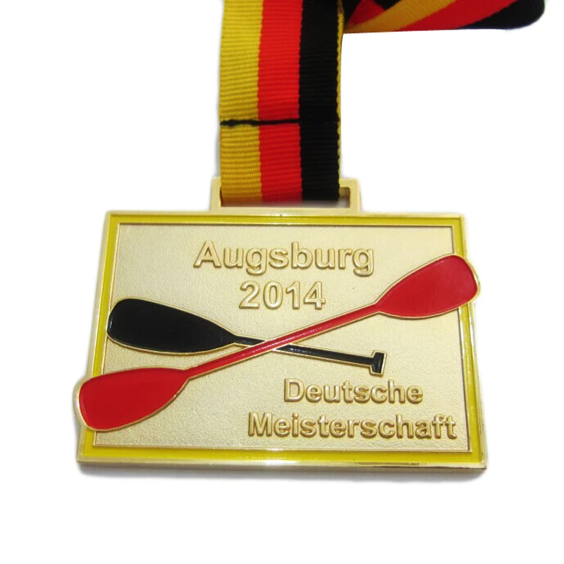 Zinc Alloy Augsburg Deutsch Meister Schafft Metal Gold Medal with Neck Ribbon Promotional Sale