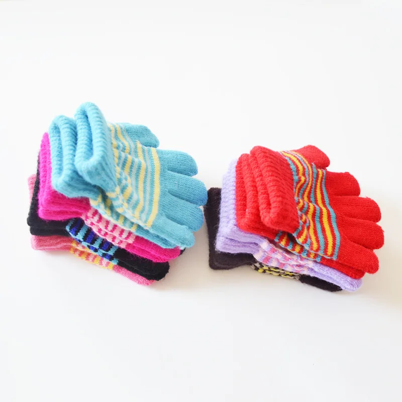 1-3 Years Kids Winter Warm Thicken Gloves Girls Boys Children Cute Mittens Imitation Full Finger Gloves перчатки детские