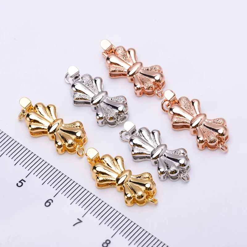 New  Jewelry Making Fastening Accessories 925 Silver Plating Cubic Zirconia Clasps For DIY Pearls Necklace Bracelet Clasp