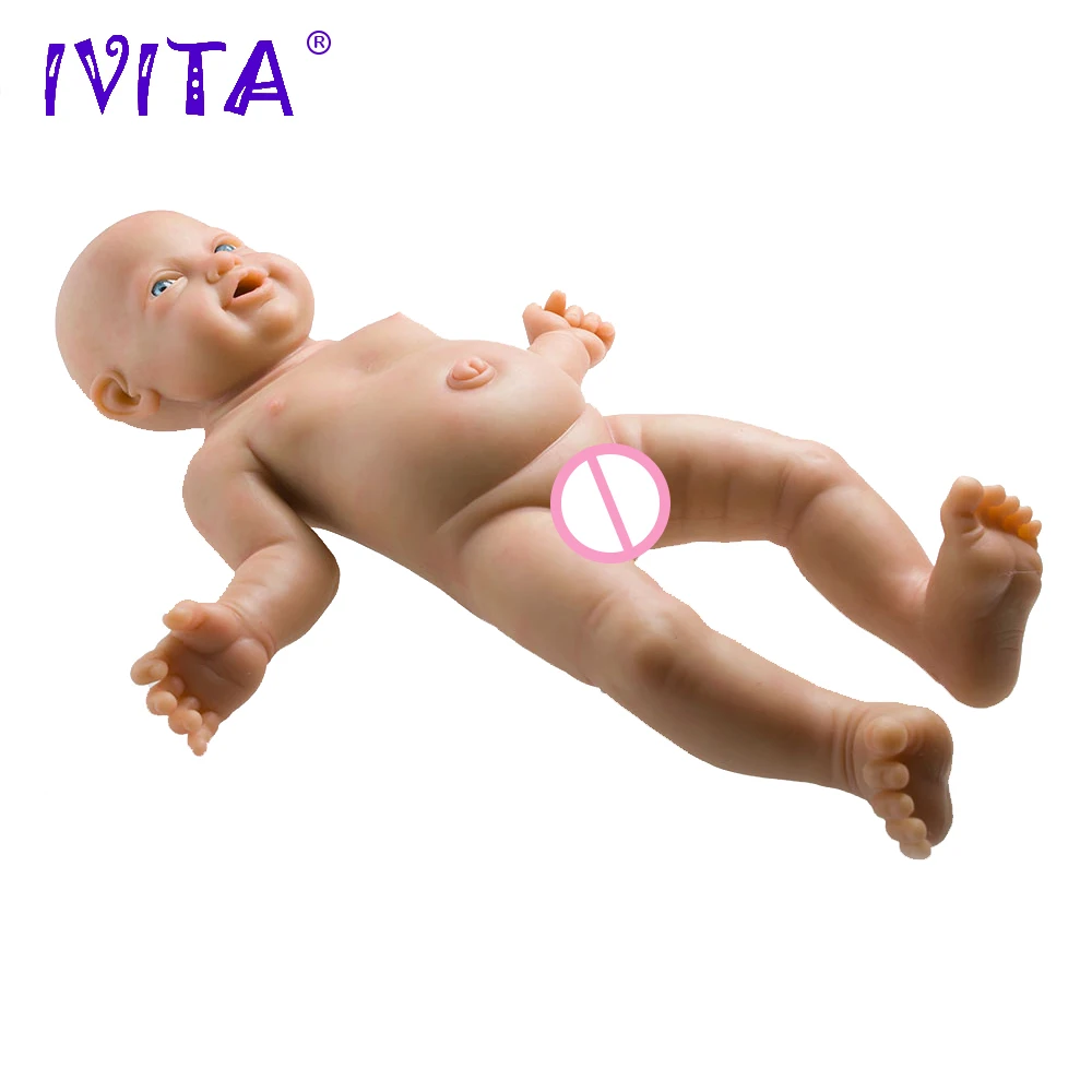 IVITA-Bonecas de silicone reborn para crianças, brinquedos realistas, menina realista, olhos de 3 cores, escolhas suaves, 59cm, 5210g, WG1513