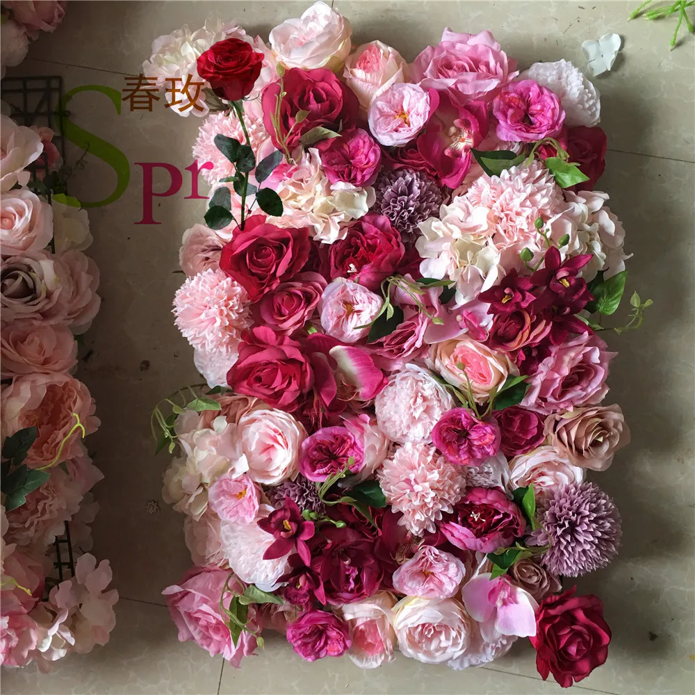 SPR Low MOQ Beautiful Wedding Decorative Backdrop Panels Artificial Flower Wall Panel