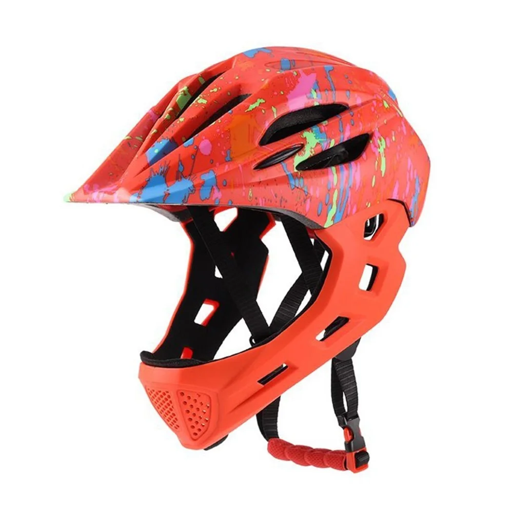 LED Kids Off-road Full Face MTB Bike Helmet Balance Sports Downhill Cycling Helmet Cascos Ciclismo Fit for 3-10 Years Kids