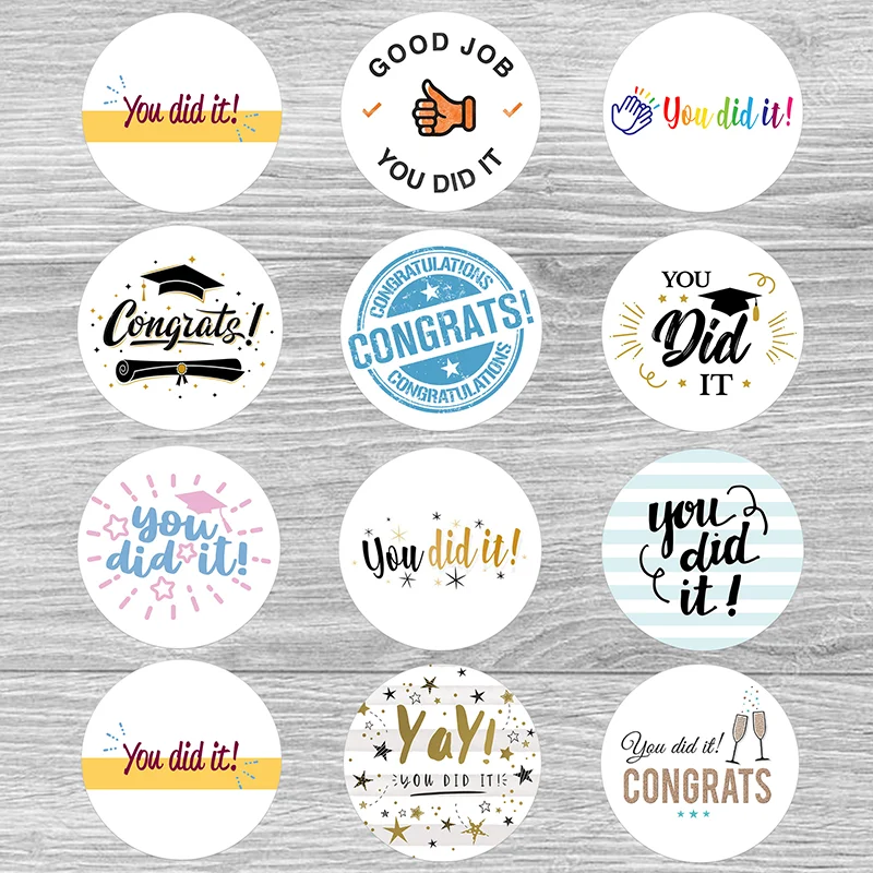 You did it for Congratulations Graduations Stickers College Graduate Celebration Commencement Party Labels School encouragement