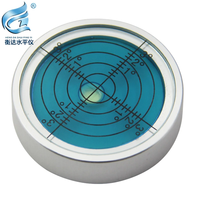 40*10mm round level bubble aluminum alloy level with magnetic level