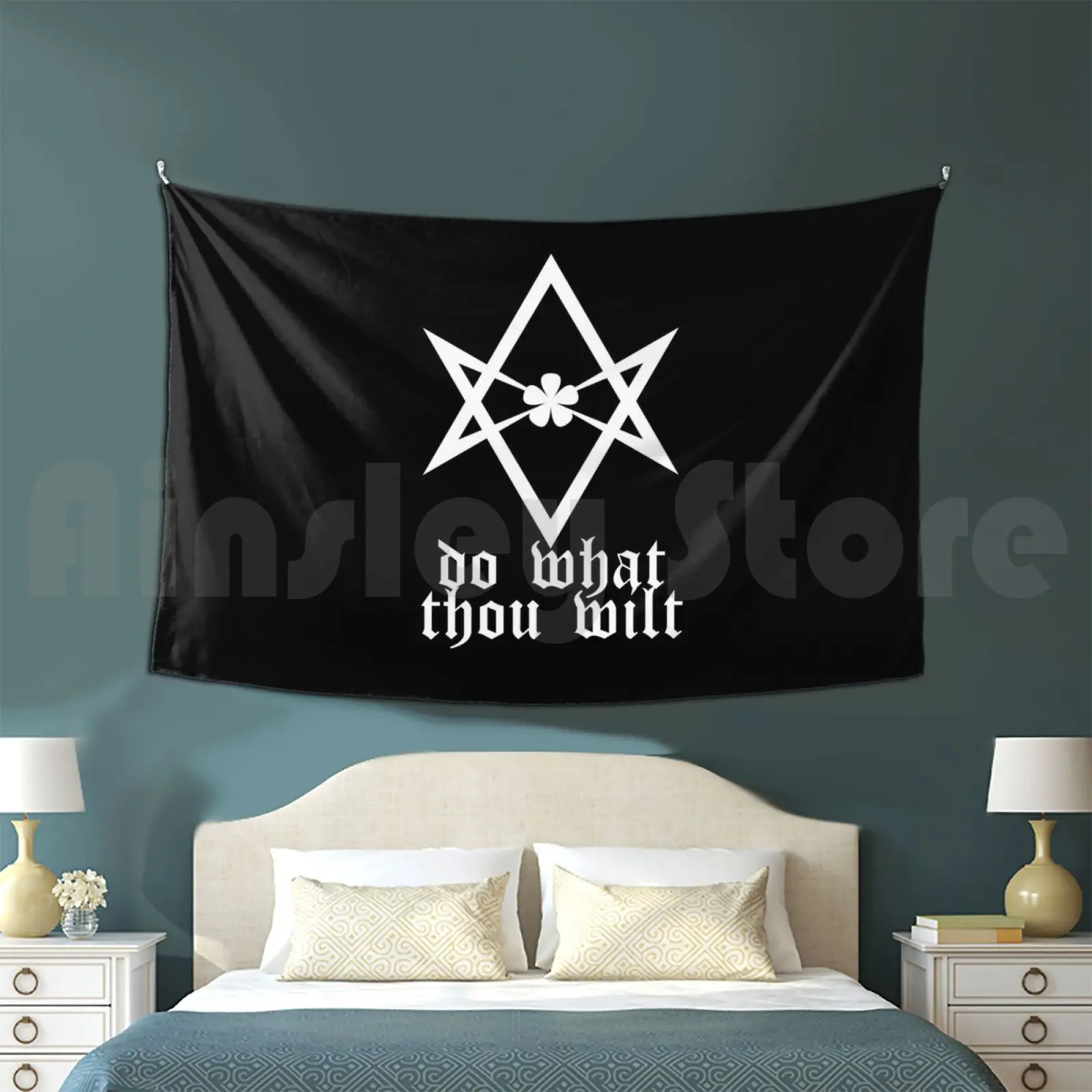 Do What Thou Wilt-Unicursal Hexagram Tapestry Living Room Bedroom Unicursal Crowley Thelema Magick Do What Thou