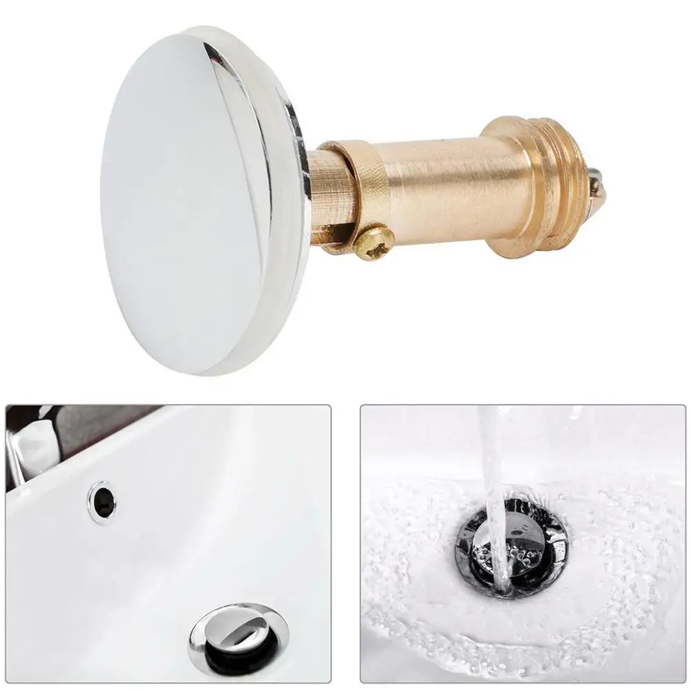 38mm Sink Bath Basin Waste Click Clack Spring Bolt Zinc Alloy Bathroom Sink Drain Stopper