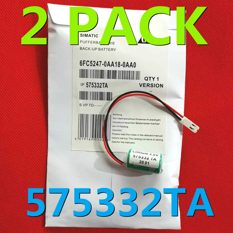 2PCS Original 3V 575332TA 6FC5247-0AA18-0AA0 840D 810D Lithium PLC Battery With AMP Plug Back-Up Batteries