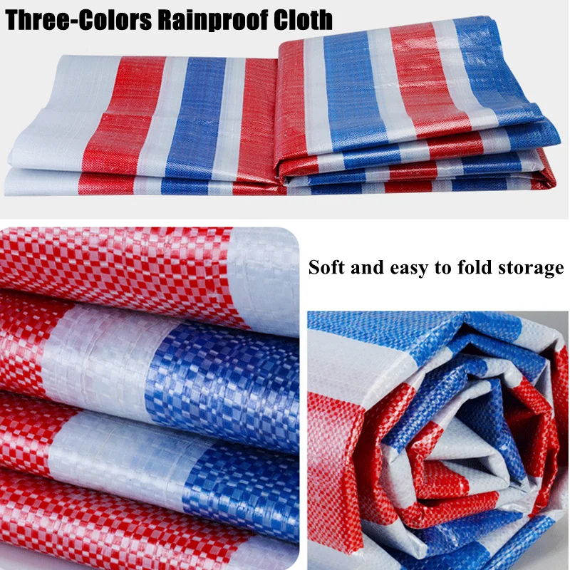 

120g/m2 Three-Colors Tarpaulin Rainproof Cloth Outdoor Garden Shade Sail Pet House Waterproof Cloth Car Dust Cover Ground Sheet