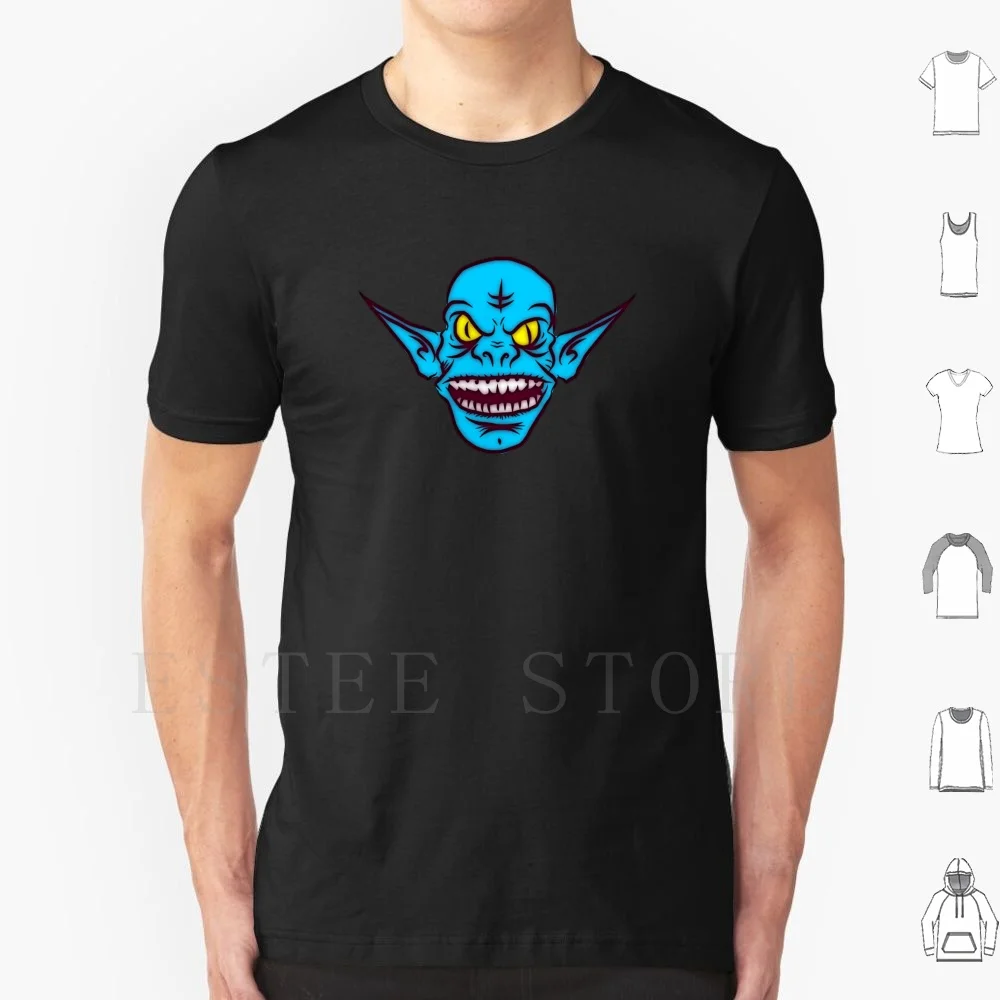 Sharptoof Gobbo T Shirt DIY Big Size 100% Cotton Goblin Head Goblin Scary Goblin Creepy Goblin Blue Goblin Enemy Scary Creepy