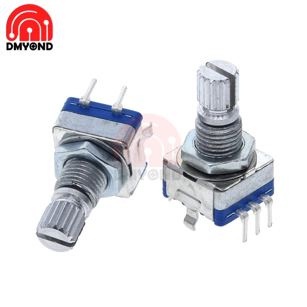 5psc EC11 Rotary Encoder Switch 15MM Rotary encoder Code Switch EC11 Digital Potentiometer with Switch 5Pin Handle Length 15MM