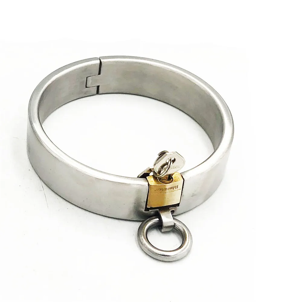 Exquisite 3.2CM High Top Stainless Steel Bondage Neck Ring Posture Collar Neckl…