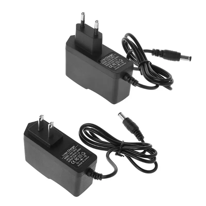 12.6 v 1A 18650 Lithium Battery Charger DC 5.5 * 2.1 MM Polymer li- battery charger 100-240 v EU/US Plug