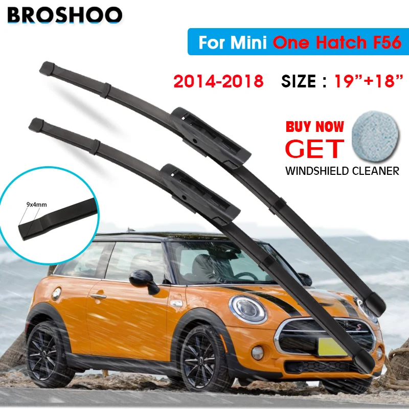 

Car Wiper Blade for Mini One Hatch F56 19"+18" 2014-2018 Auto Windscreen Windshield Wipers Blades Window Fit Hook Arms