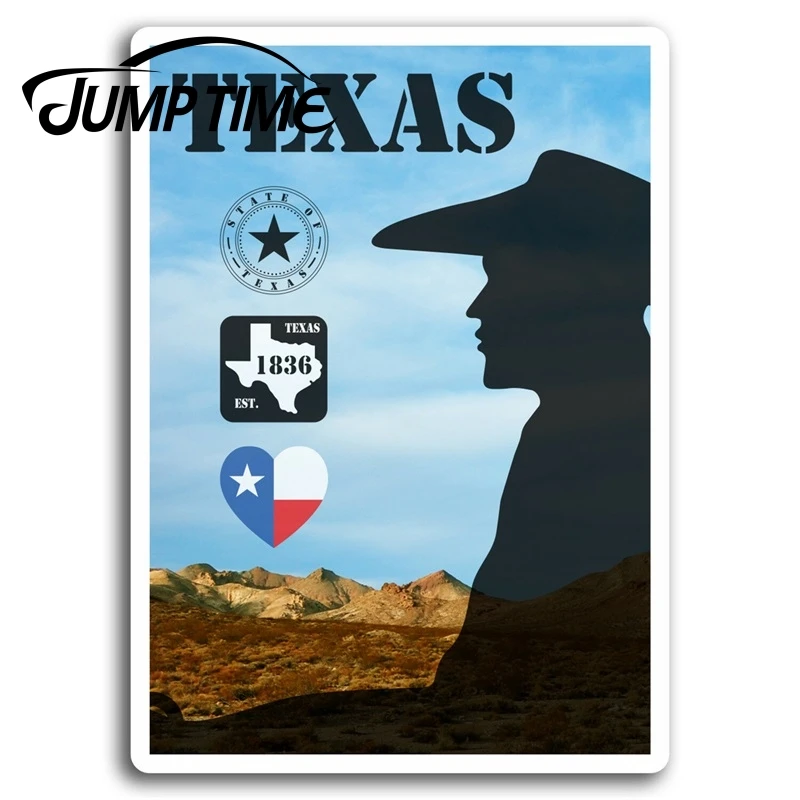 Jump Time for  Texas USA America Cowboy Vinyl Stickers Sticker Laptop Luggage Truck Window Bumper Decal Waterproof Accessories