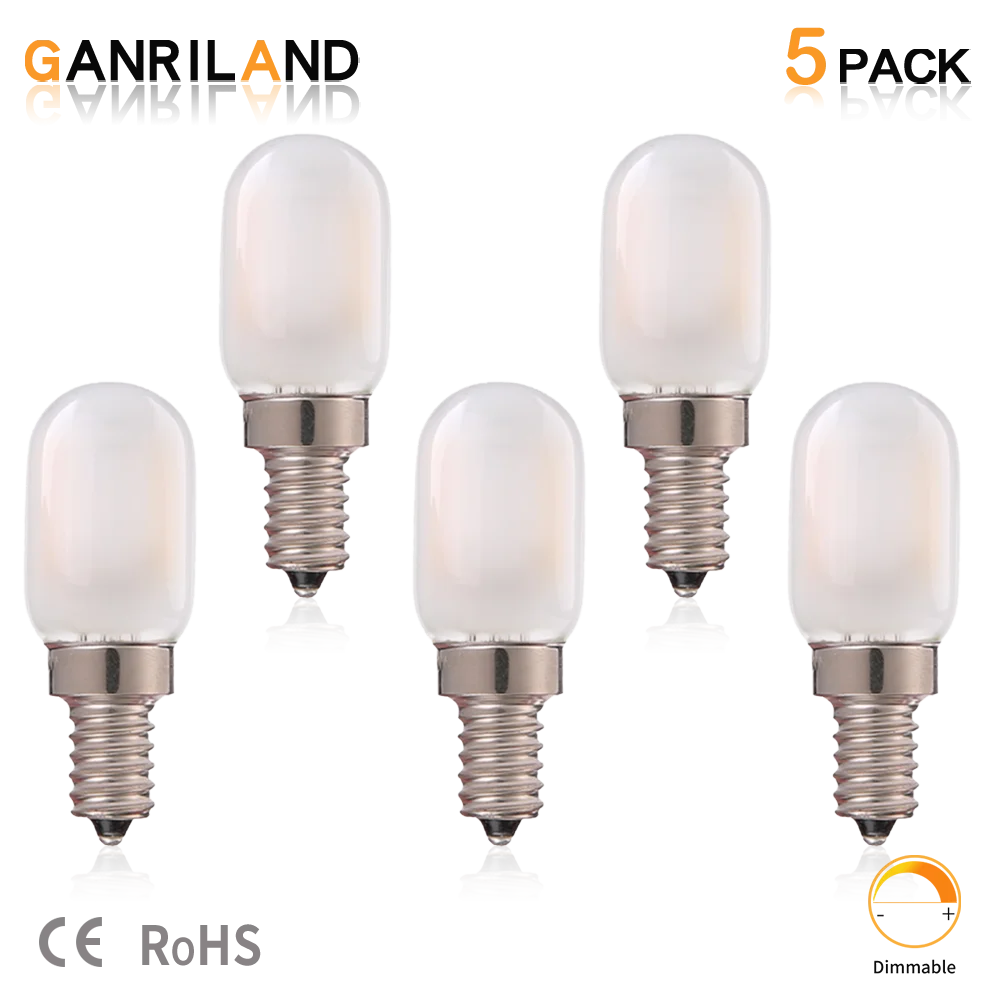 Vidro fosco Tubo Lâmpada LED, Edison Lâmpada Luz, E14, T22 Filamento, branco quente, 2700K, SMD2835, Substituir a Luz de Halogênio, 3W, 220V