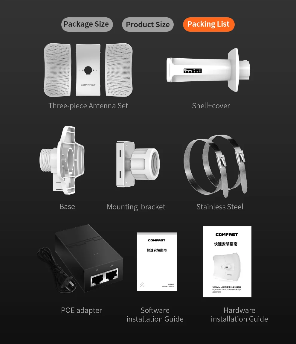 5.8G Outdoor 11KM Long Range Wifi Bridge 900Mbps Wilreless AP CPE 26dBi Antenna Repeater WI-FI Nanostation CF-E319A