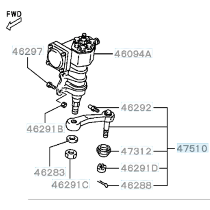 Steering bipod Arm Kit Pitman MB831040 MB529811 For Mitsubishi Pajero V32 V44 V45 V46 4D56 4M40