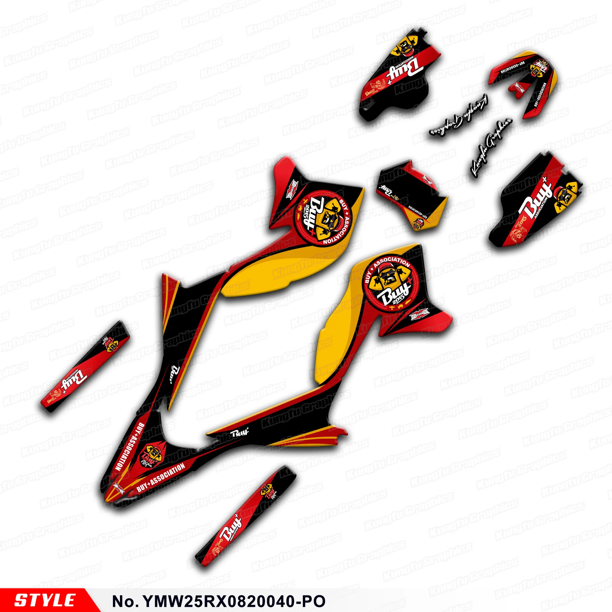 

Aftermarket Race Decals Stickers for WR250R WR250X 2008 2009 2010 2011 2012 to 2020, Style No. YMW25RX0820040-PO