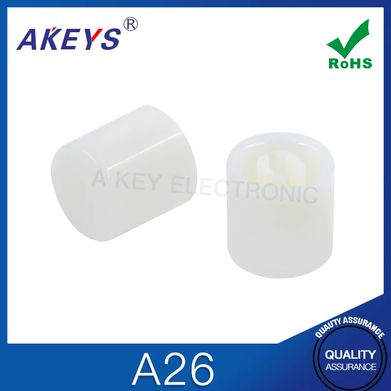 A26 off white circular button cap 14 * 14 with direct key switch linkage self-locking switch cap inner diameter 3.3 * 3.3