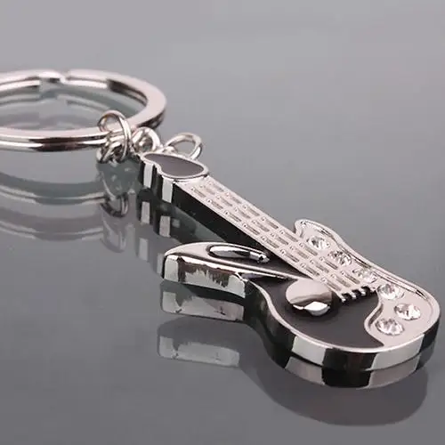 2020 Fashion Mini Guitar Pendant Rhinestone Key Ring Chain Keyring Keychain Gift sleutelhanger porte clef брелок для ключей