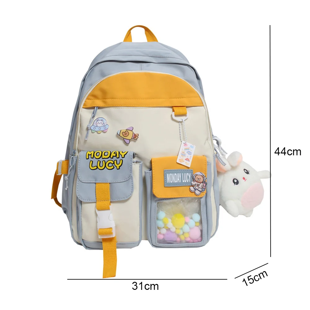 Women Cute Backpack High Capacity Female Harajuku School Bag College Lady Kawaii Cartoons Backpack Fashion Book Girl Bag Student