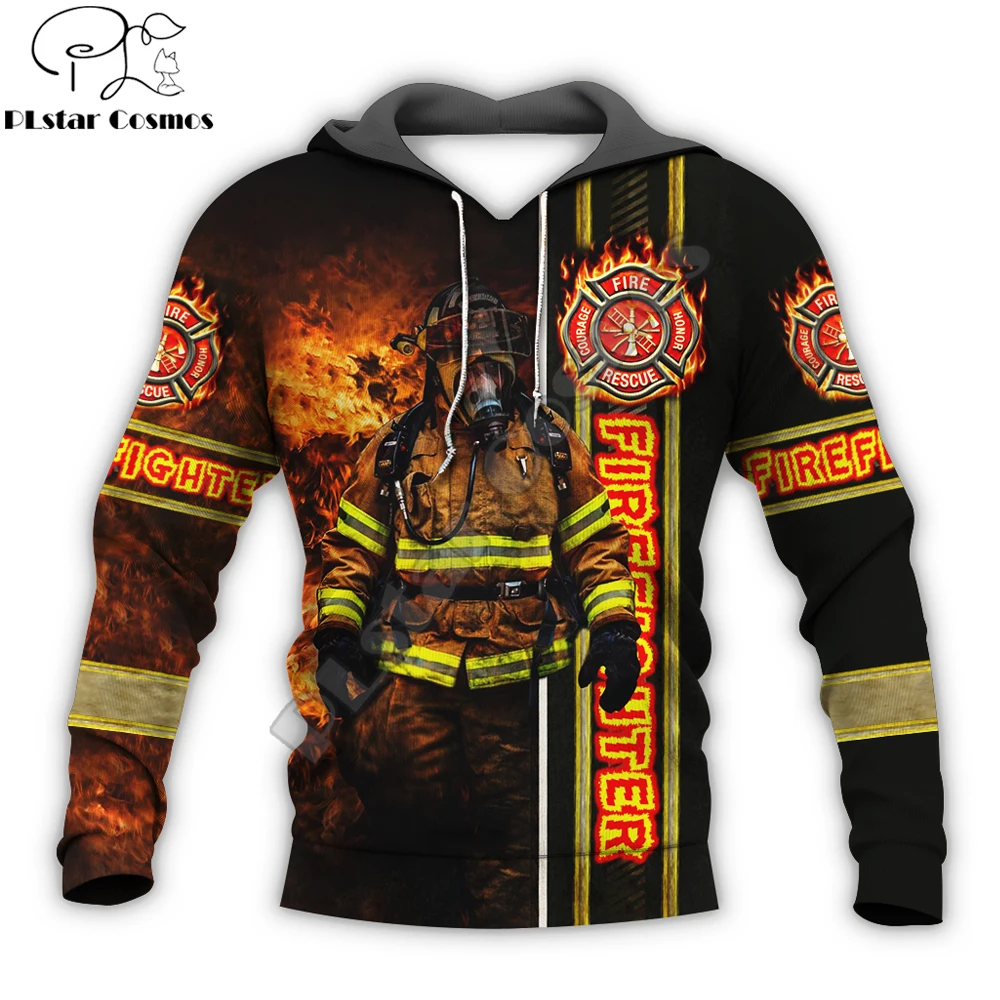 Brave Firefighter 3D All Over Printed Mens Hoodie Fashion Casual Hooded Sweatshirt Autumn Streetwear Unisex hoodies KJ707