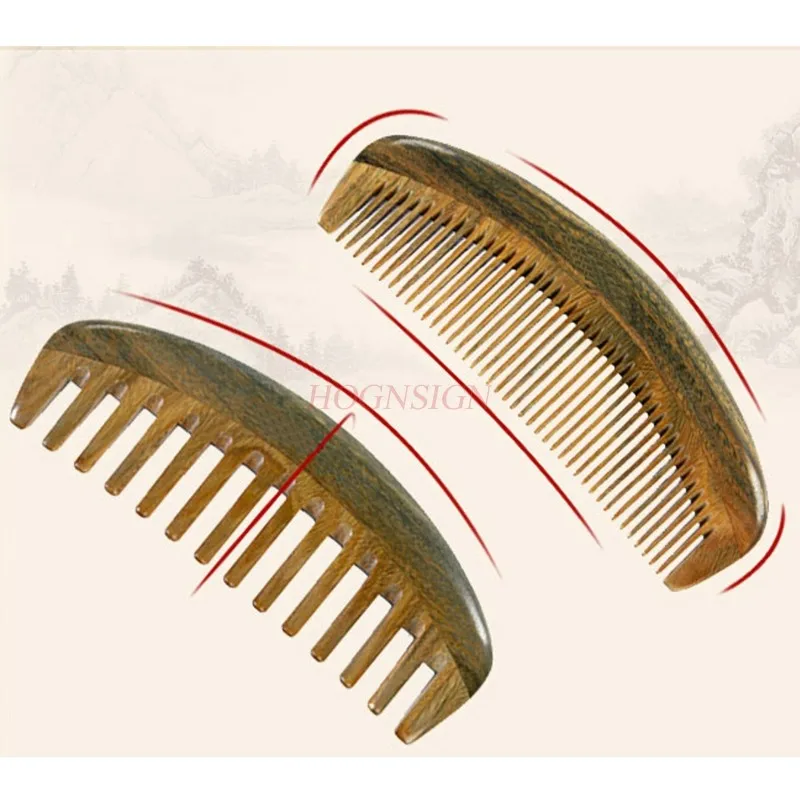wide comb Green Sandalwood Comb Wide Toothed Massage Coarse Tooth Large Hair Combs Hairbrush Hairdressing Supplies For Elder