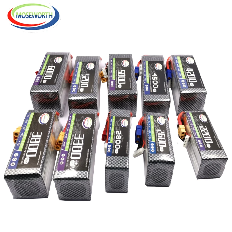 6S RC LiPo Battery 22.2V 1800 2200 3000 3500 4200 5200 6000 10000 12000mAh 30C40C60C RC Airplane Helicopter Drone Batteries