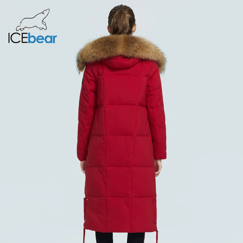 ICEbear-Casaco impermeável com gola de pele para mulheres, parka quente, roupas da moda, inverno, GWD20263D, 2023