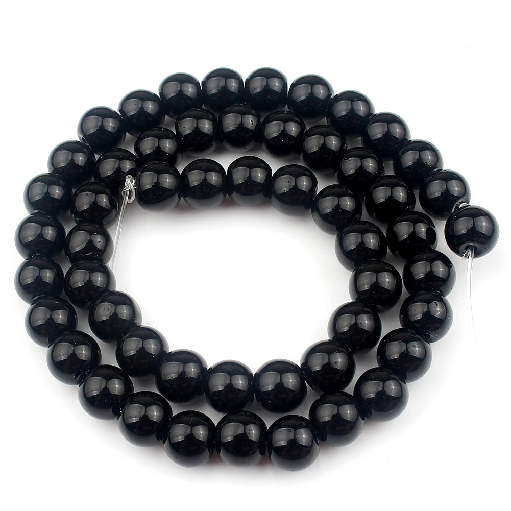 4 6 8 10 12mm Black Agates Natural Stone Beads For Jewelry Making Round Onyx Loose Beads Diy Bracelet Necklace Accessory