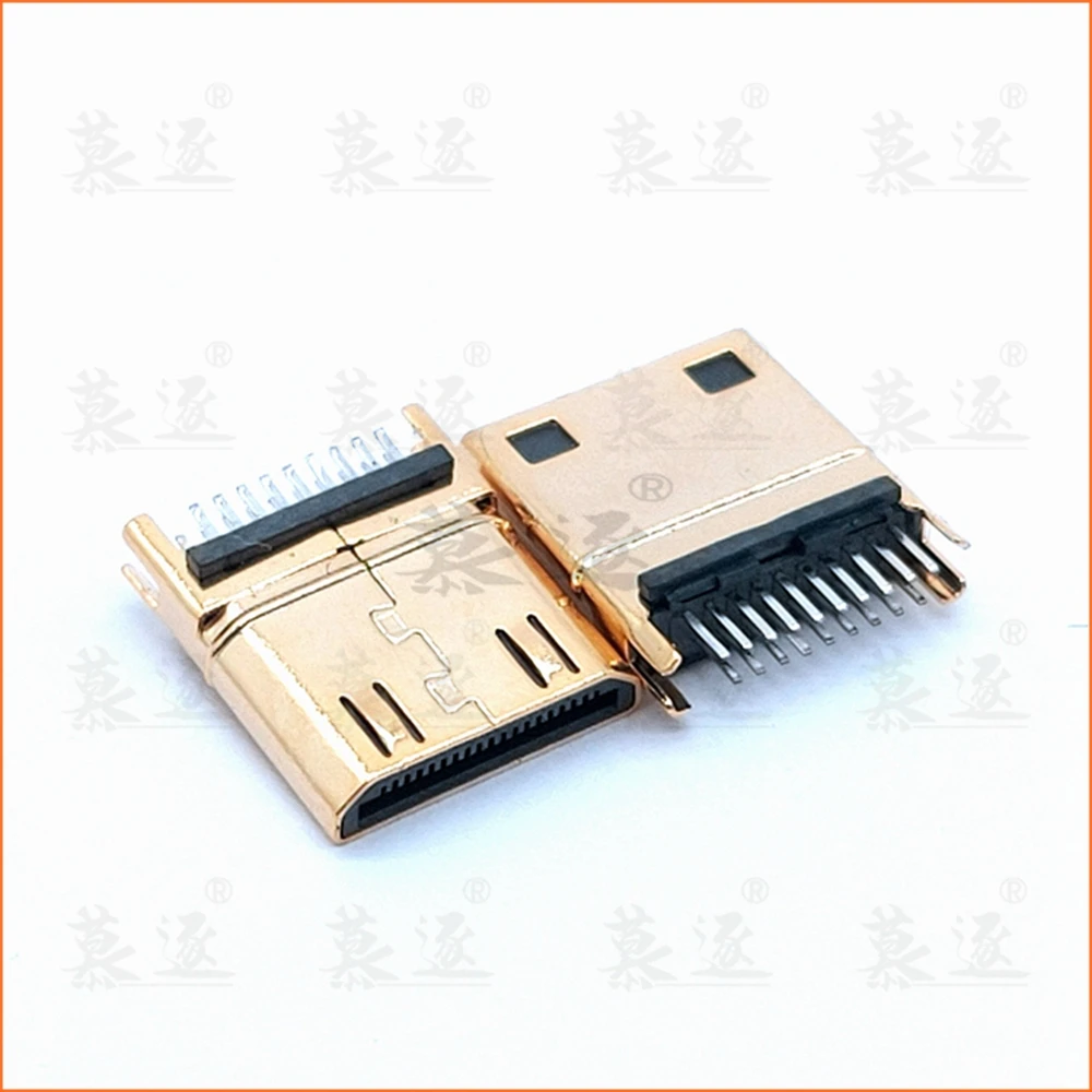 1PCS MINI Micro HD- compatible Male Jack/plug connector 19PIN 19P 1.6MM 180 Degree Gold-Plated hd 19 PIN