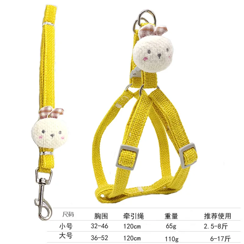 Cute Cats Harness and Leash Set for Kitten Puppy Small Cat Harness Escape Proof Cat Accessories Leash Breast-Band Pets Supplies