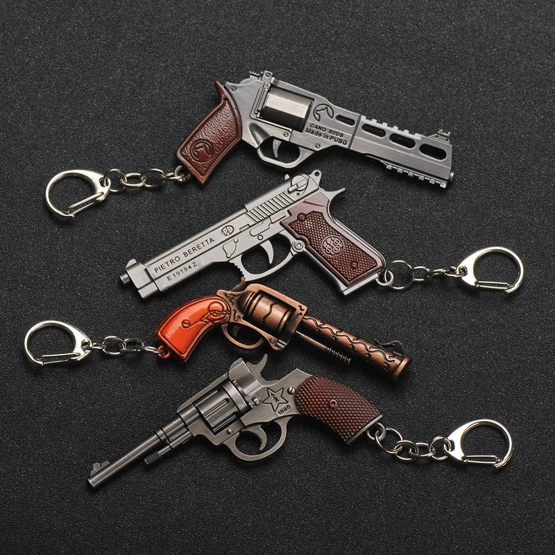 Cool Game Pistole Form Keychain Metall P92 R45 R1895 Modell Spielzeug Schlüssel Ring Geschenk