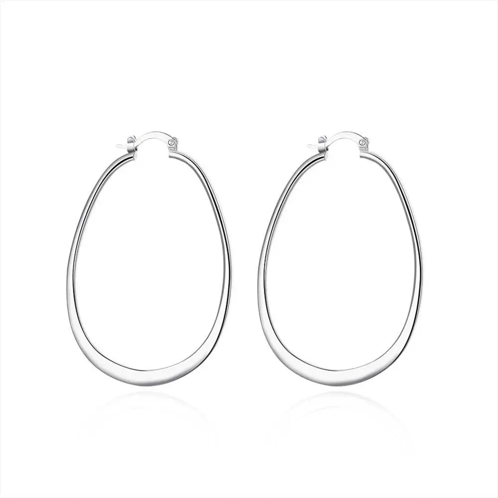 Hot Sale 925 Sterling Silver Exquisite U Shaped Hoop Earrings For Women Fashion Jewelry Wedding Banquet Party Gifts Wholesale