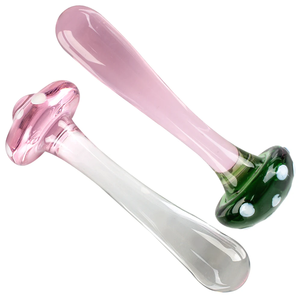 14cm Mushroom Glass Dildos For Anal Plug Women Men 18 Couples Tools Butt Plugs Dilator Sex Toys Adult Games Erotic Products Shop