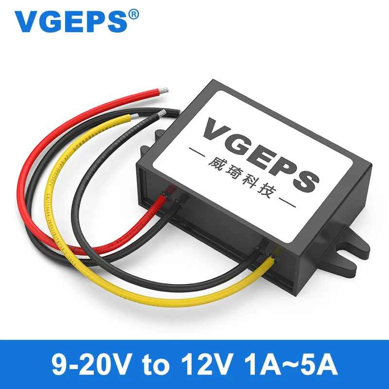 12V to 12V DC regulated power converter 9-20V to 12V automotive automatic buck-boost power module