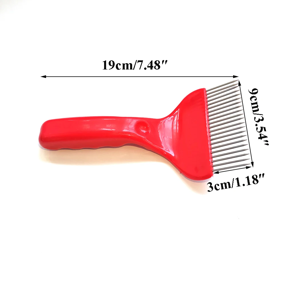 Beekeeping Honey Collect Tools Bee Scraper Cut Knife Hive Uncapping Cutter Fork Red Stainless Steel Needle Plastic Handle