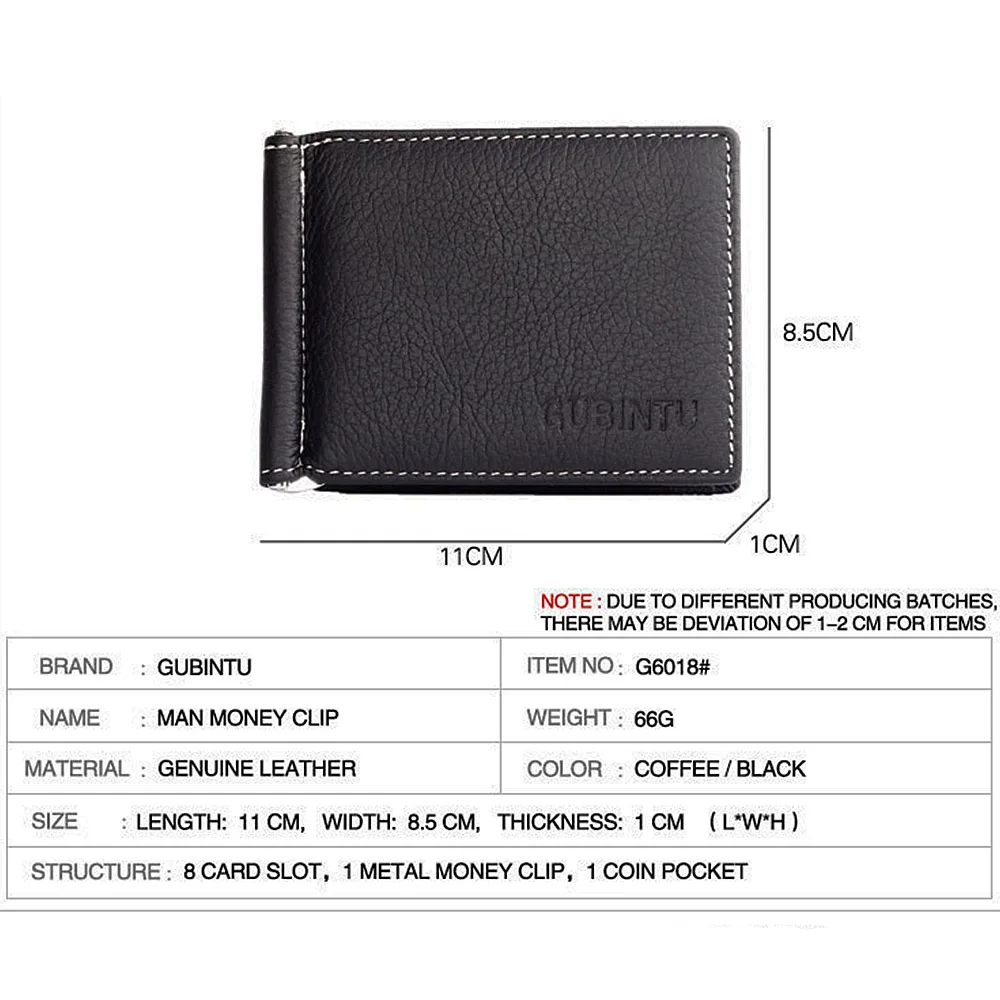 Name Engraving Money Clip Mini Wallets Genuine Leather Male Purse Mini Vintage Slim Wallets